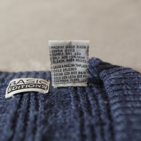 Basic Editions Blue Acrylic Cardigan (L) - Picture 9 of 10